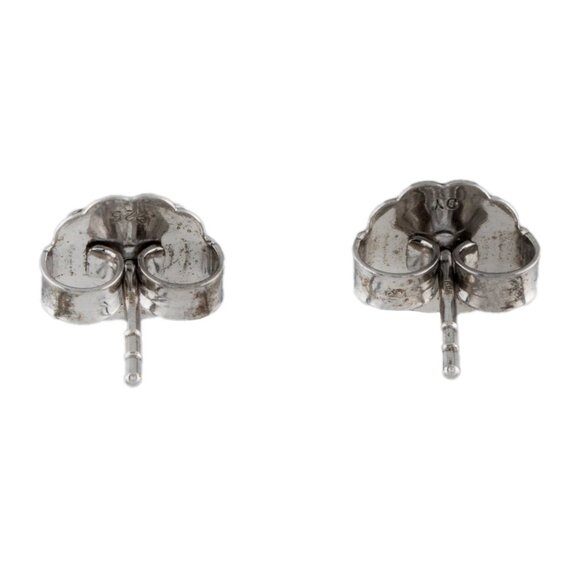 DAVID YURMAN STERLING SILVER & 14K WHITE GOLD SAPPHIRE HEART STUD EARRINGS - Picture 6 of 7